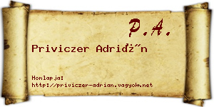 Priviczer Adrián névjegykártya